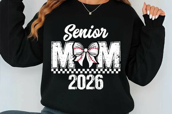 Baseball Senior Mom 2026 SVG: Coquette Graphics for T-Shirts