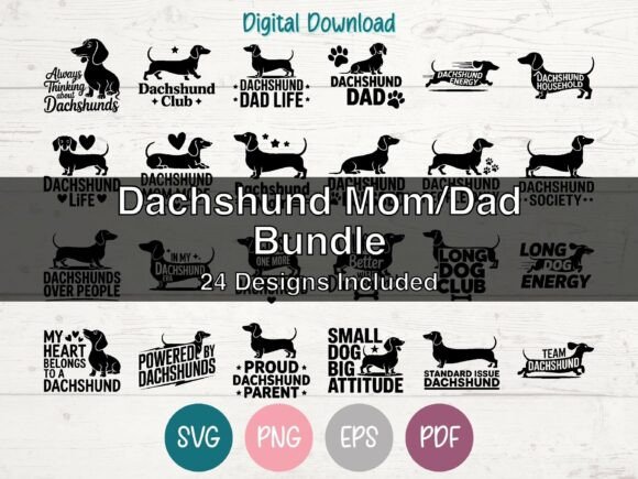 Dachshund SVG Bundle: Graphics for T-Shirt Designs