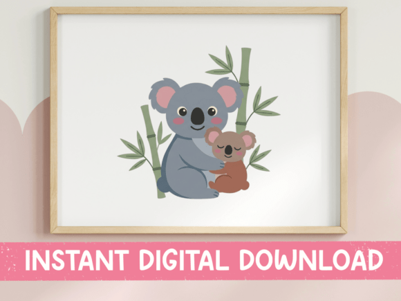 Kawaii Koala Mom Baby SVG: Graphics for T-Shirt Designs