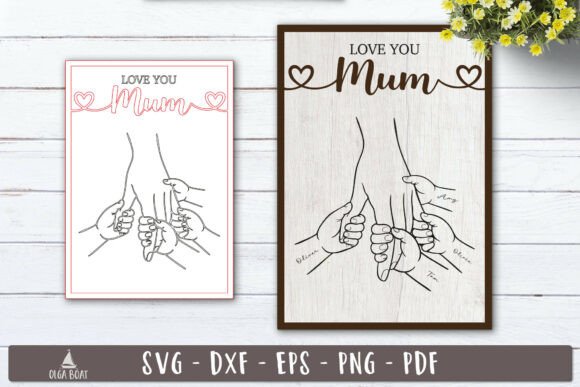 Love You Mom Hands SVG: Graphics for Laser Engraving