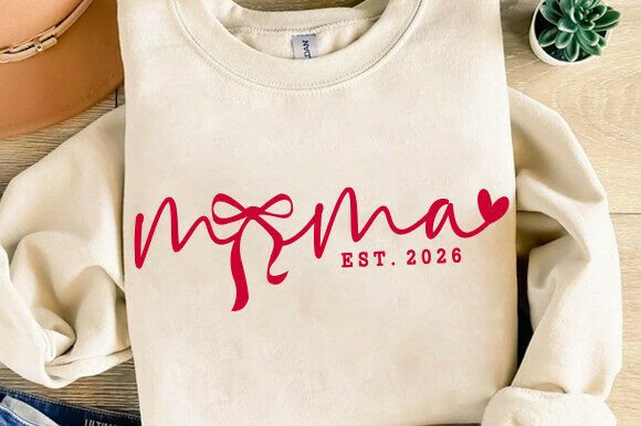 Mama Est 2026 Coquette SVG & T-Shirt Graphics