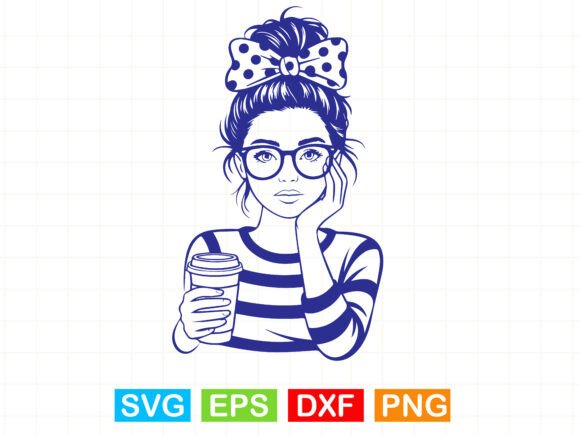 Messy Bun Mom Life SVG: Graphics & Illustrations