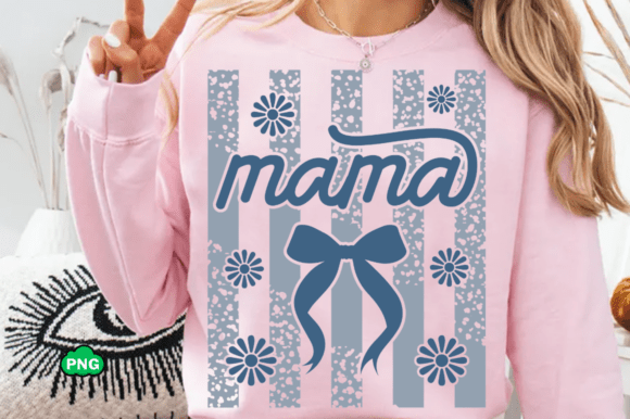 Striped Mama Bow: Graphics for T-Shirt Designs