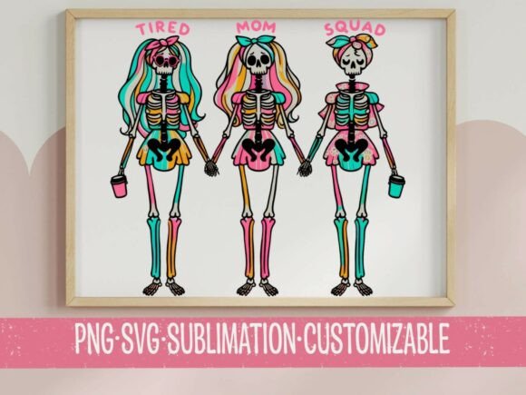 Tired Mom Squad SVG & PNG for T-Shirt Designs
