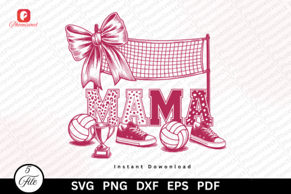 Volleyball Bow Mom Mama SVG PNG: A Designer’s Review
