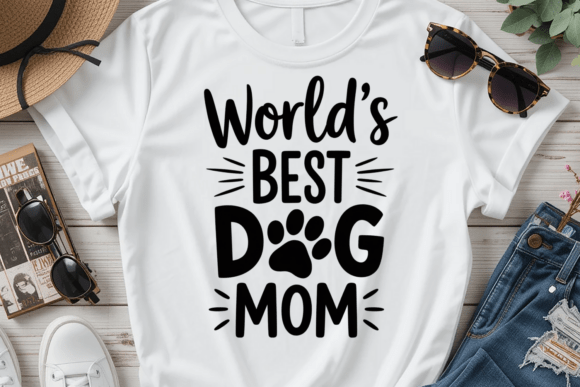 Worlds Best Dog Mom PNG SVG Graphics & T-Shirt Designs